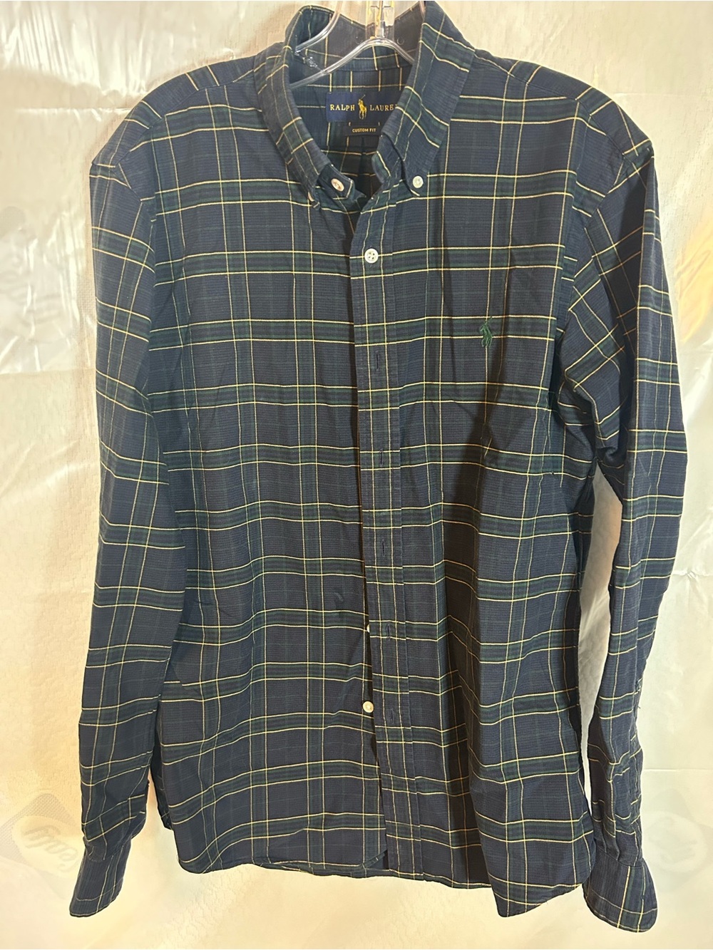Ralph Lauren Navy Plaid Button-Down Shirt